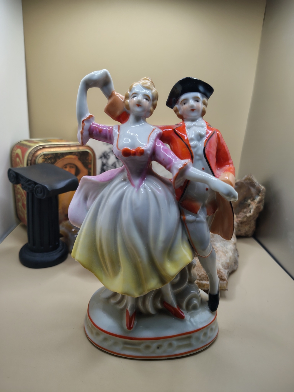Vintage Maruyama Toki Porcelain Colonial Dancing Couple Figurine – Made in Japan